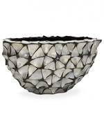 Shell mother of pearl Silver Blue Oval 60x26x30cm (levertijd)